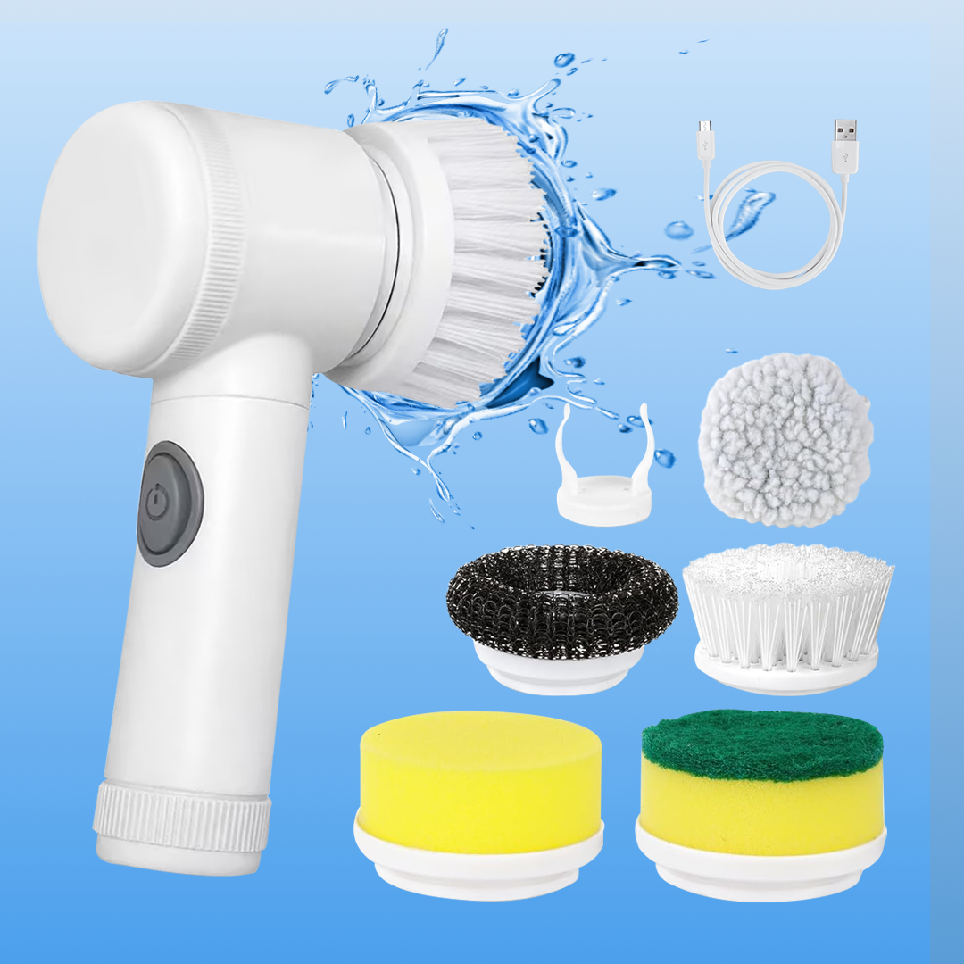Perie Electrica de Curatat Magic Brush, 3 Capete, USB, Alb