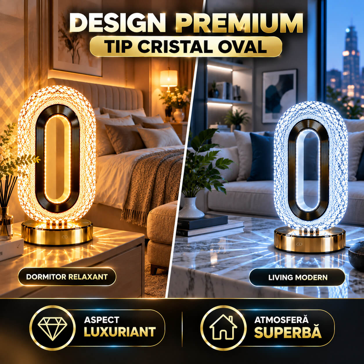 Design premium tip cristal oval
