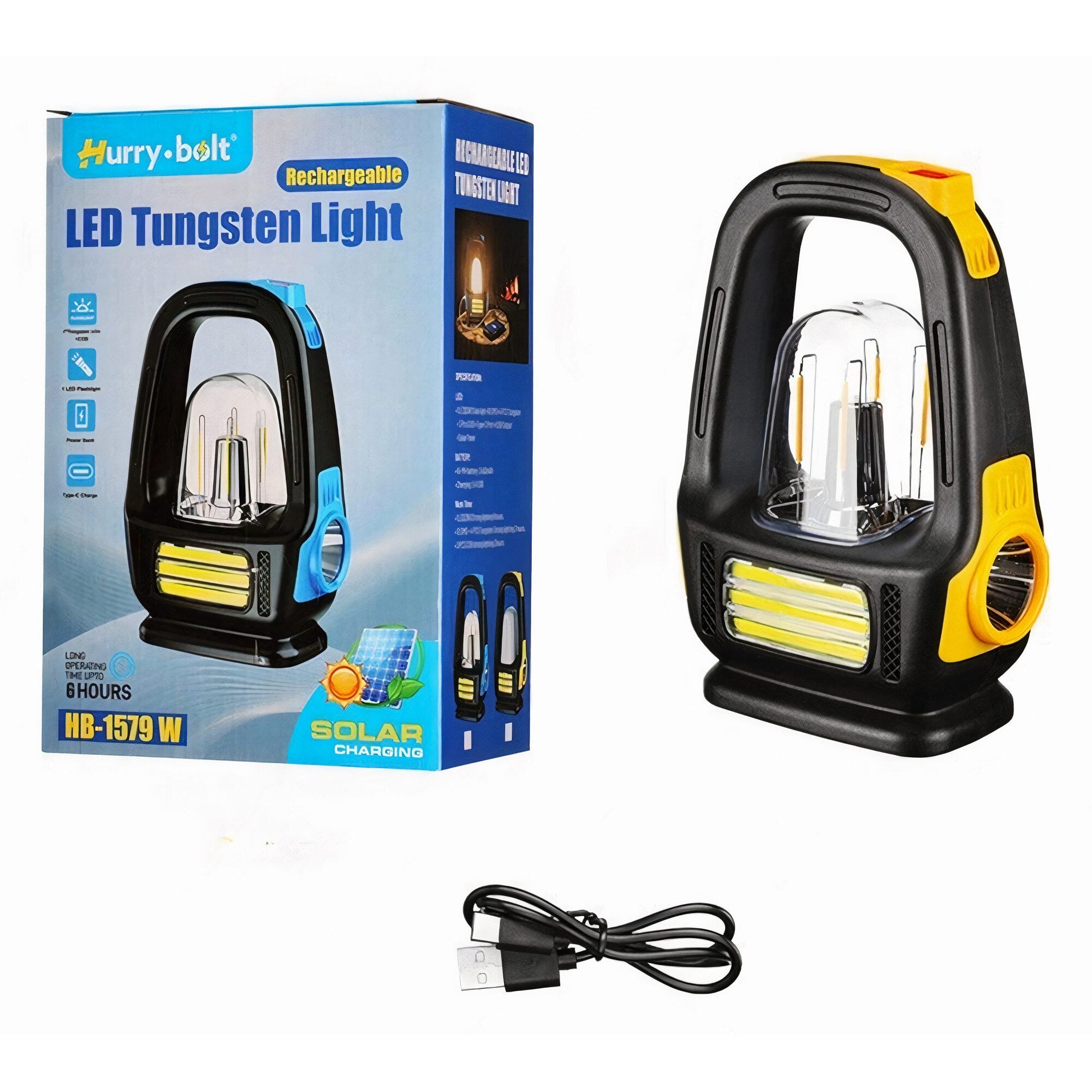 Lampă Tip Lanternă LED , Cu Incărcare Solara Plus USB,  3 Moduri, Multifuncțională