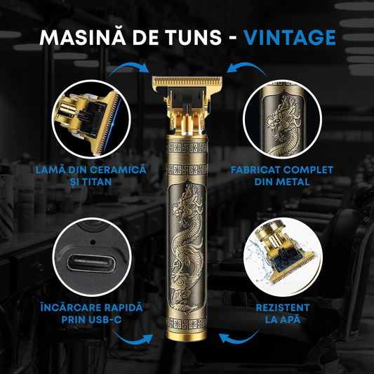 Aparat Profesional de Tuns, Barbierit si Epilat cu Incarcare USB, Lame din Titan si 4 Capete