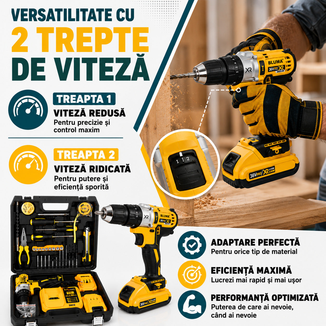 Versatilitate cu 2 Trepte de Viteză