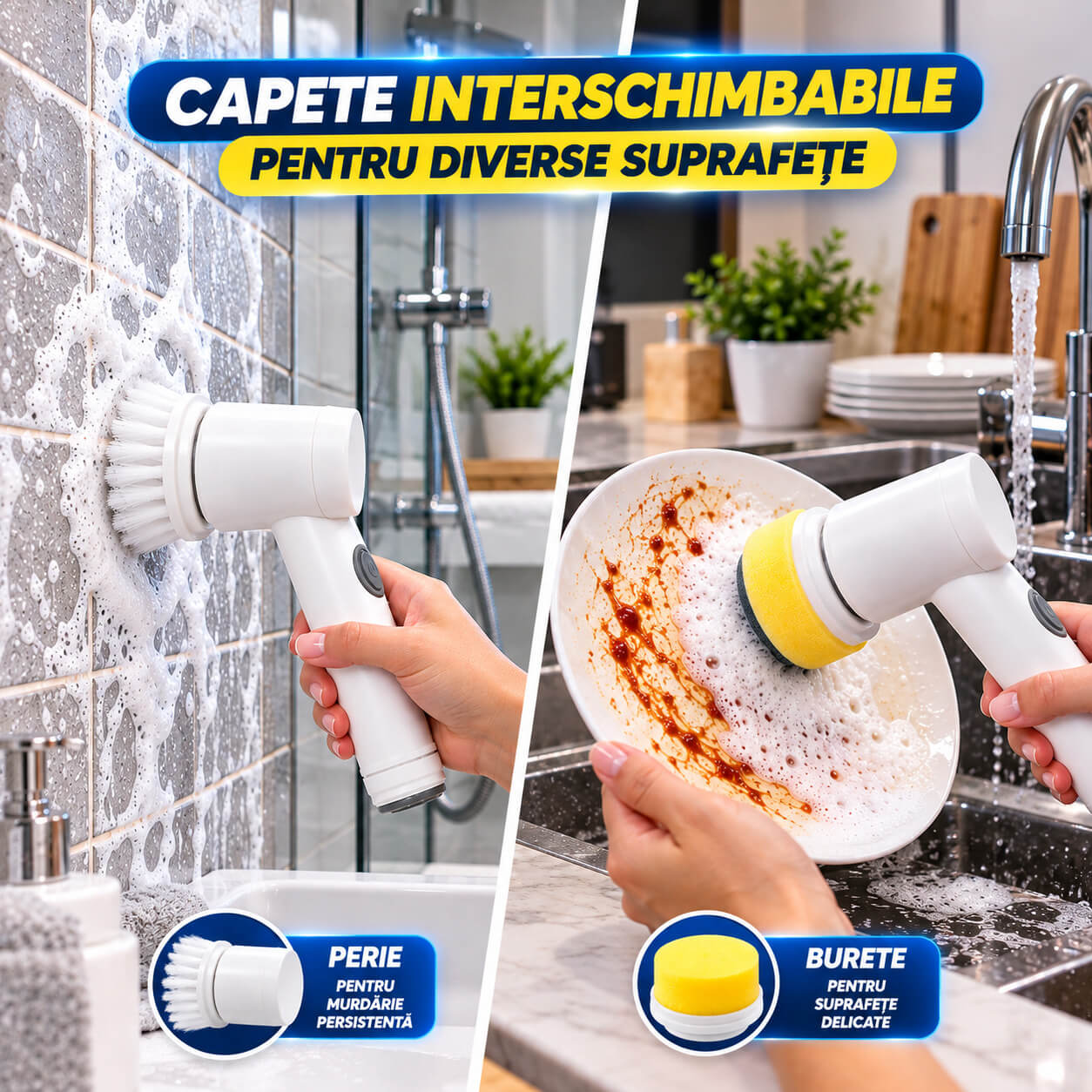Capete interschimbabile pentru diverse suprafețe