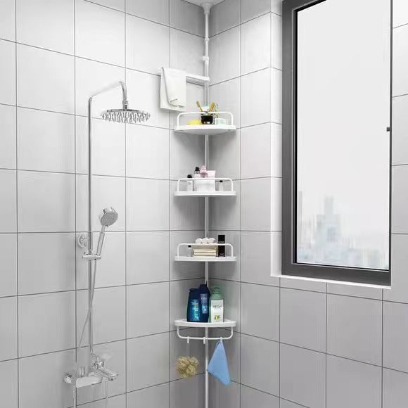 Raft telescopic baie, Etajera colt, 4 rafturi reglabile