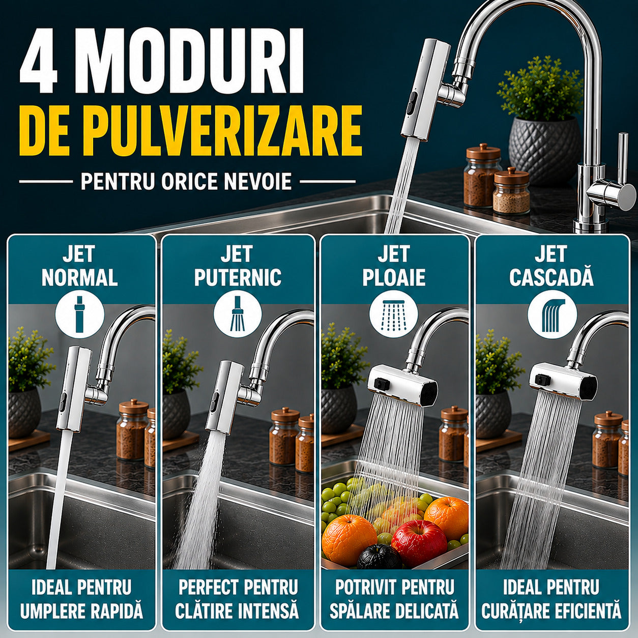 Patru moduri versatile de pulverizare