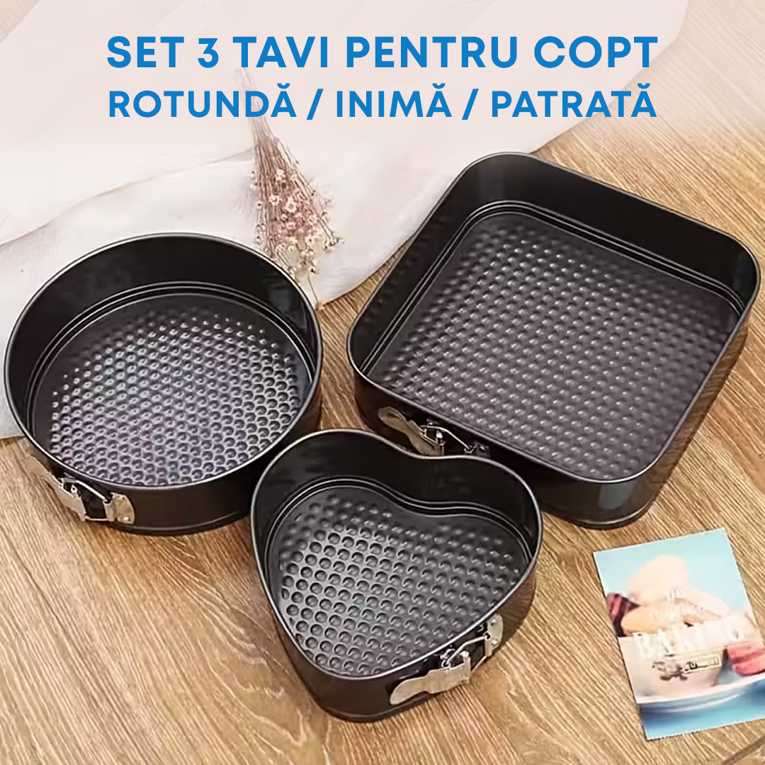 Set 3 Tavi de Copt Antiderente, Diverse Forme