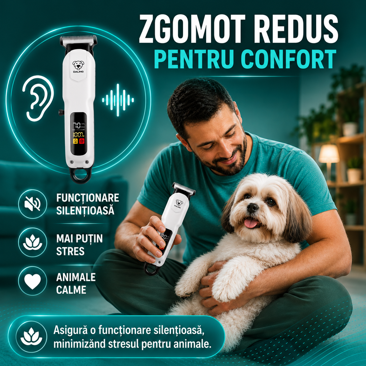 Zgomot redus pentru confort